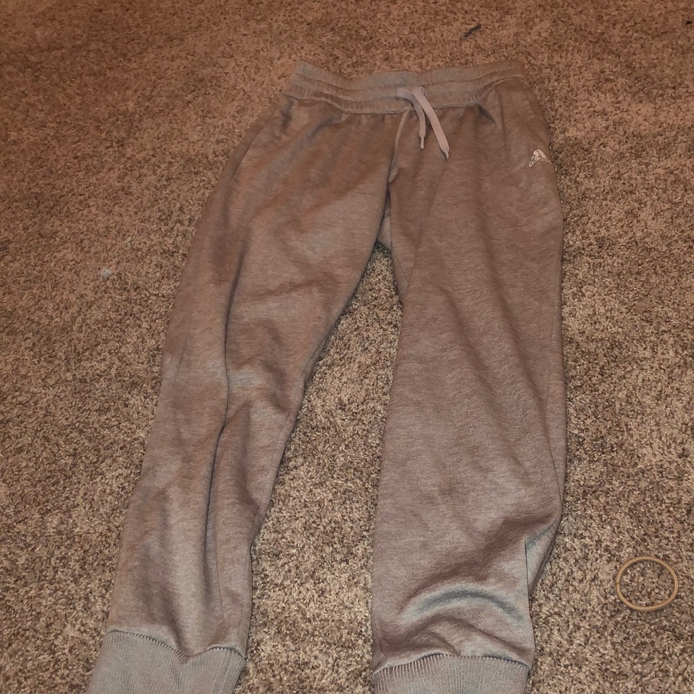 Adidas grey joggers S